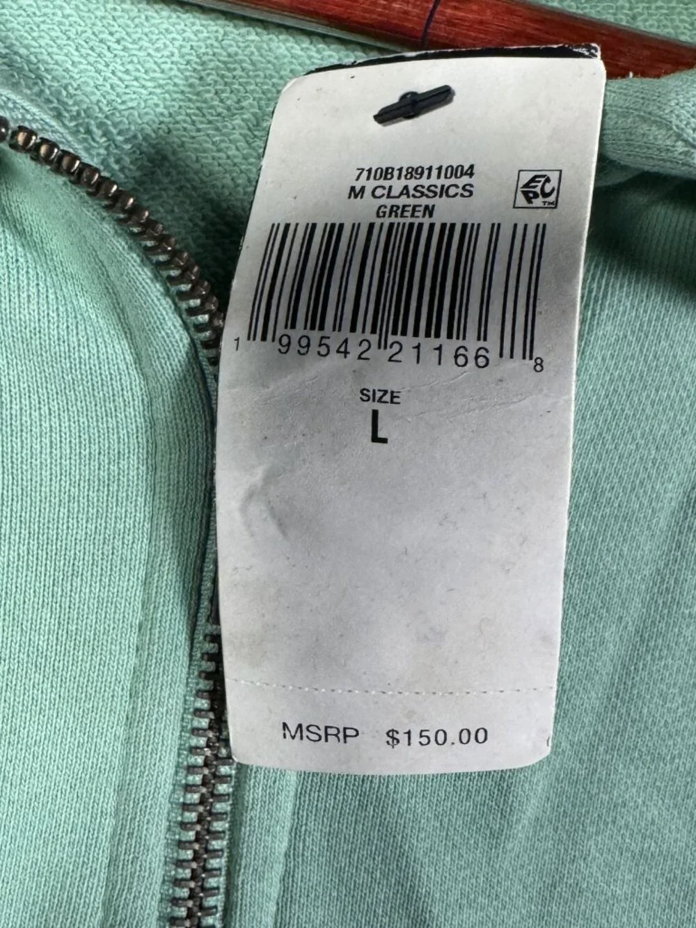 Polo Ralph Lauren Sweatshirt Mens L Mint Green 1/4 Zip Pullover French Terry
